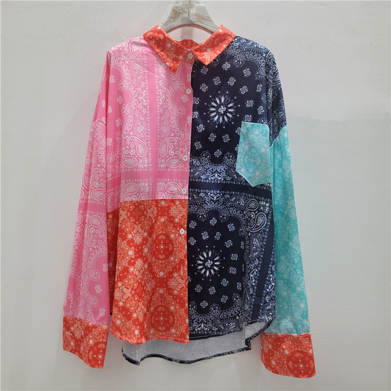 Impresión francesa retro temperamento casual camisa de manga larga mujer 2026 nuevo diseño de nicho chaqueta suelta