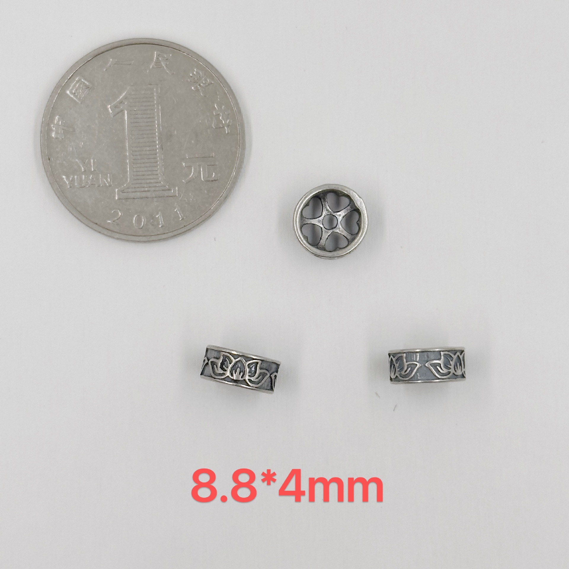 384-417 Shanxi vintage old silver spacer beads DIY accessories 9997 silver bracelet jewelry accessories