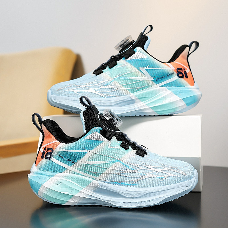 Zapatos deportivos de botón para niños, zapatos de carrera profesionales para estudiantes, redes transpirables de otoño, nuevos zapatos de entrenamiento para niños y niñas