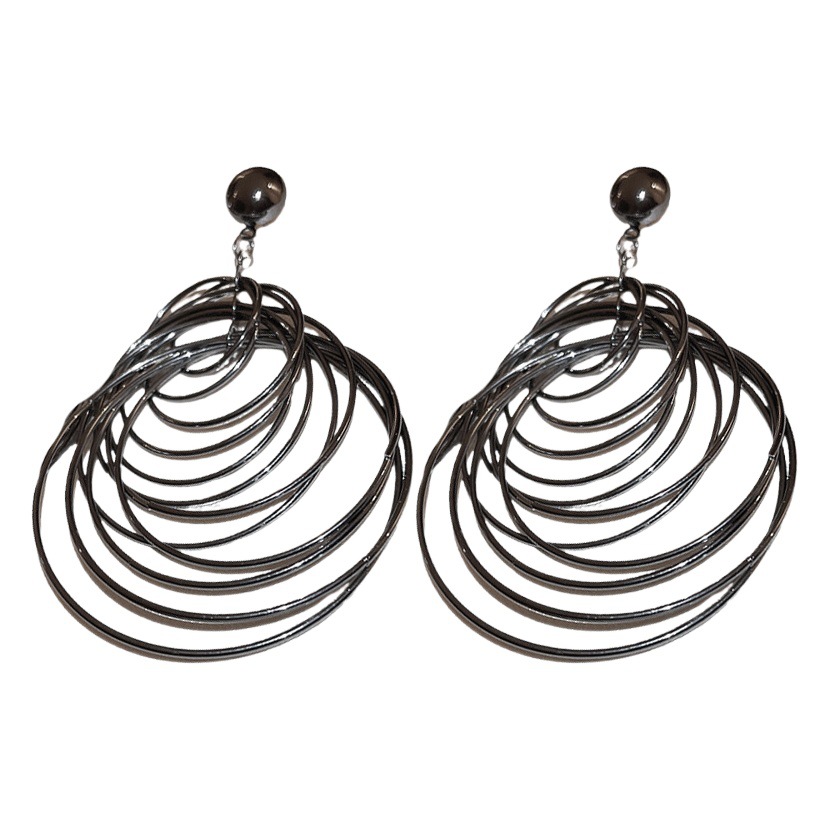 Pendientes de círculo de estilo de metal de moda diseño personalizado de alta calidad pendientes europeos y americanos exagerados elegantes al por mayor