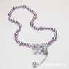 Genuine design necklace from pearl, chain for key bag , micro incrustation