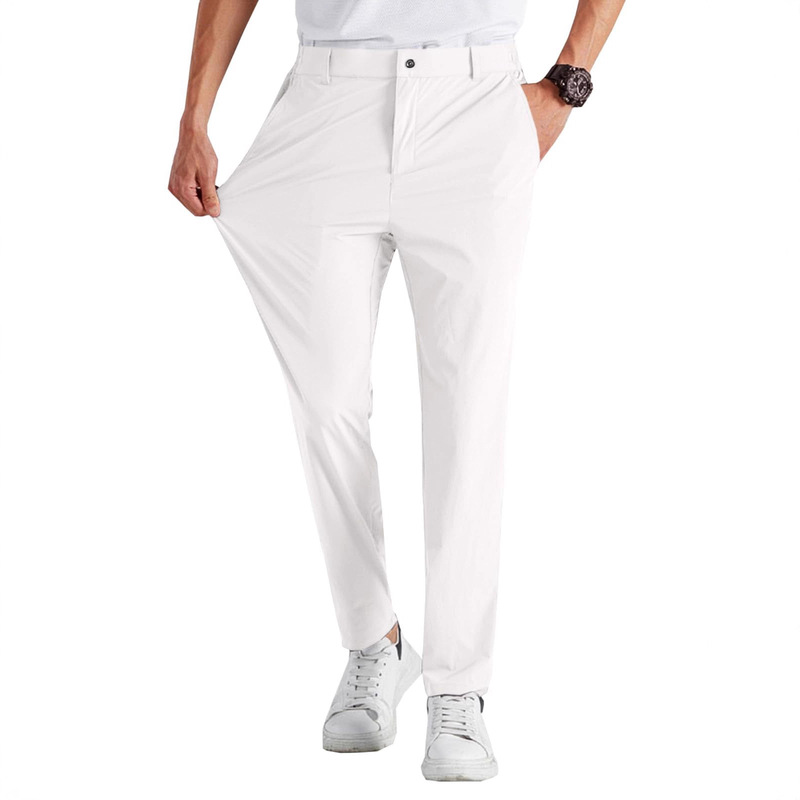 Cross-Border Men's Stretch Golf Pants Casual Slim Fit Dress Pants Elastic Waist Tapered Cargo Pants Casual