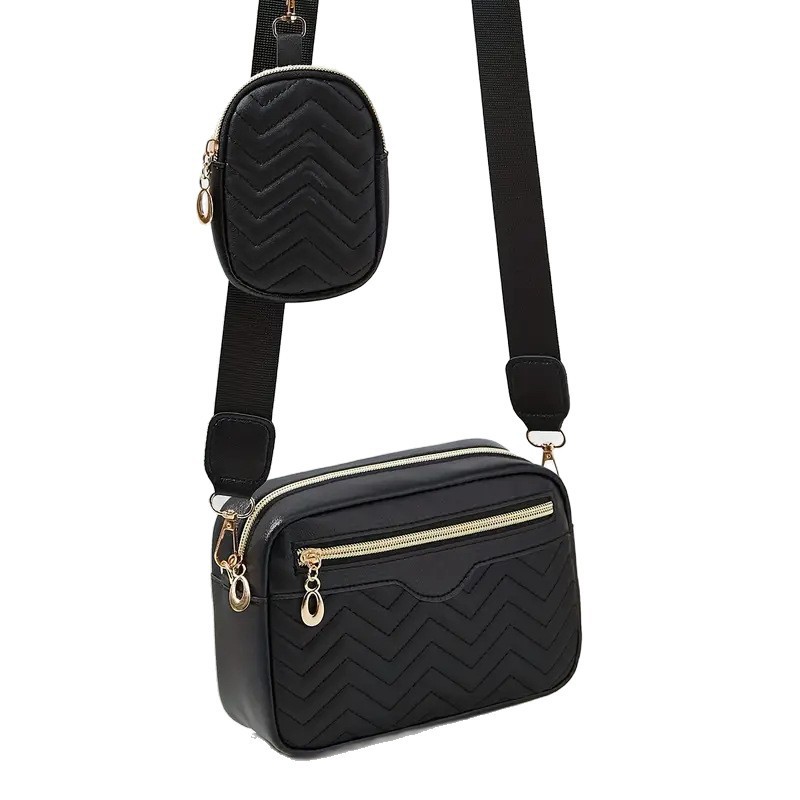 Bolso de hombro de mujer 2025, nuevo bordado ondas frente tirado bolso de cámara, bolso de teléfono móvil casual bolso de cambio comercio exterior