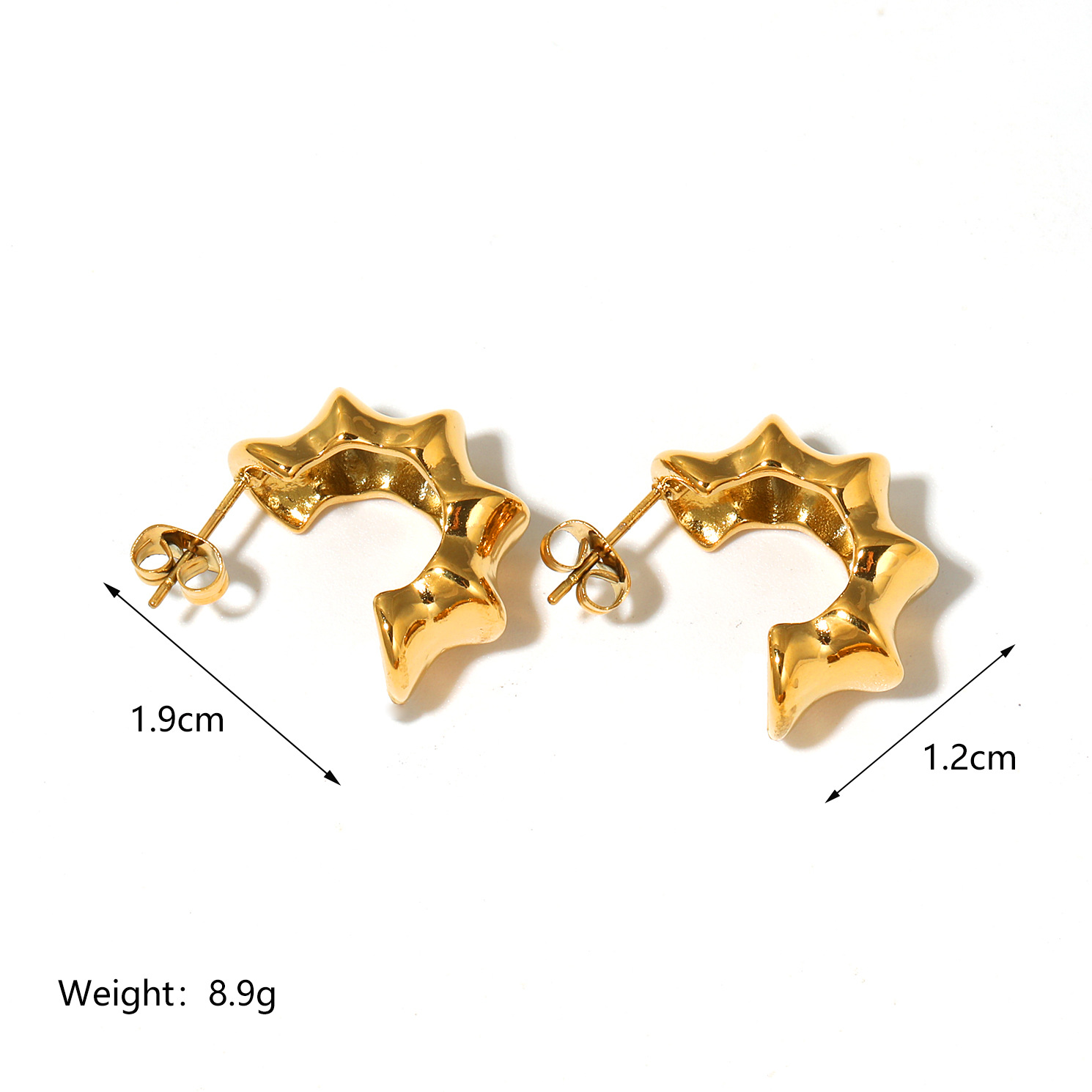 All Seasons Season 1 Pair Retro Irregular Heart Shape Plating Titanium Steel Ear Studs