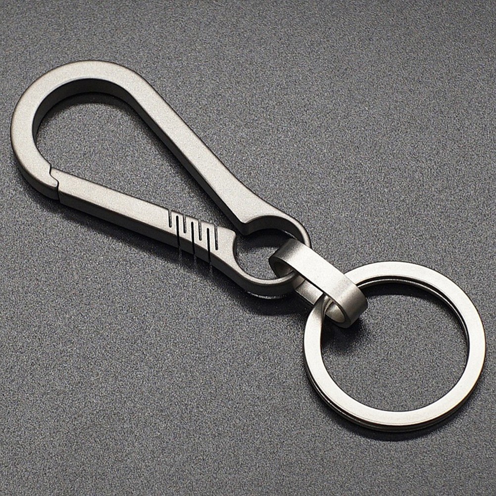 Titanium alloy car keychain factory wholesale K6-1 personalized creative simple men's and women's waist hanging chain ring