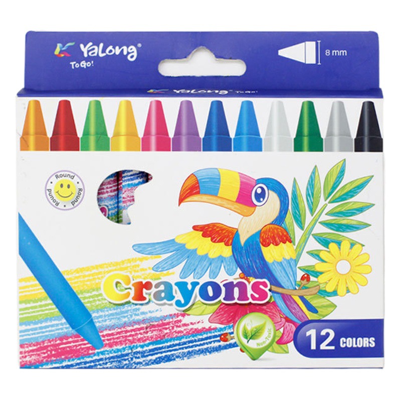 Set de Crayones Redondos para Niños 12 Colores 0.8mm para Dibujo Infantil