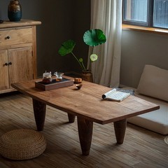 侘寂风老榆木茶几茶桌角几家用客厅实木小桌子卧室坐地小矮桌茶桌