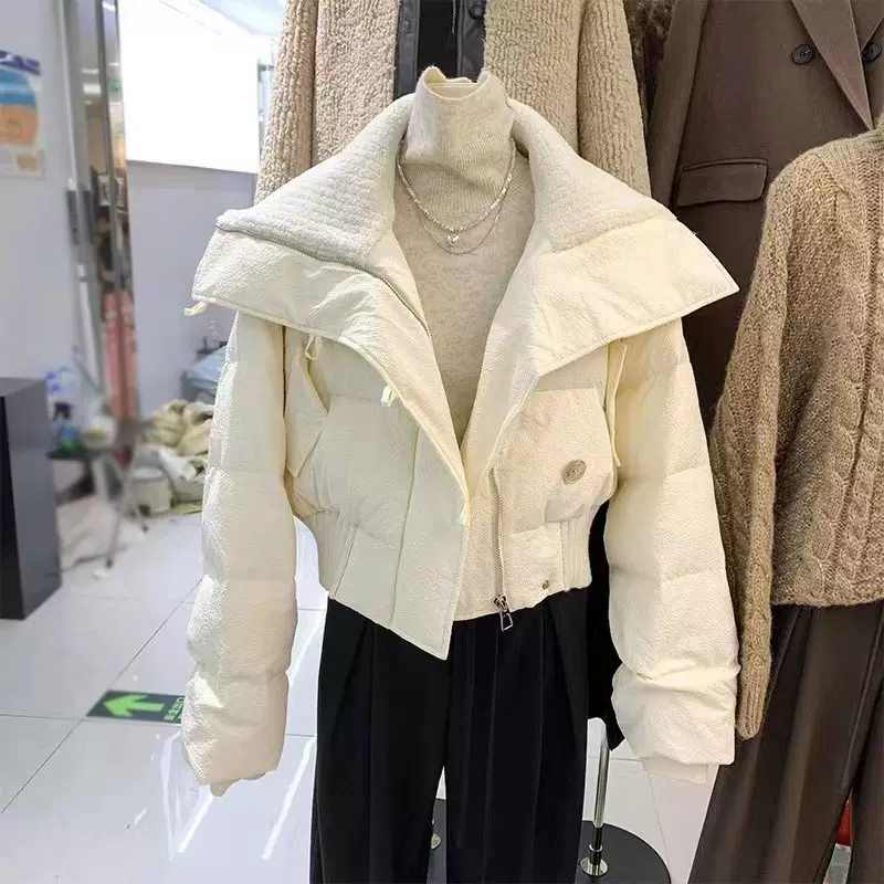 2025年新款羽绒棉服女冬短款韩版休闲设计感棉衣加厚宽松棉袄外套