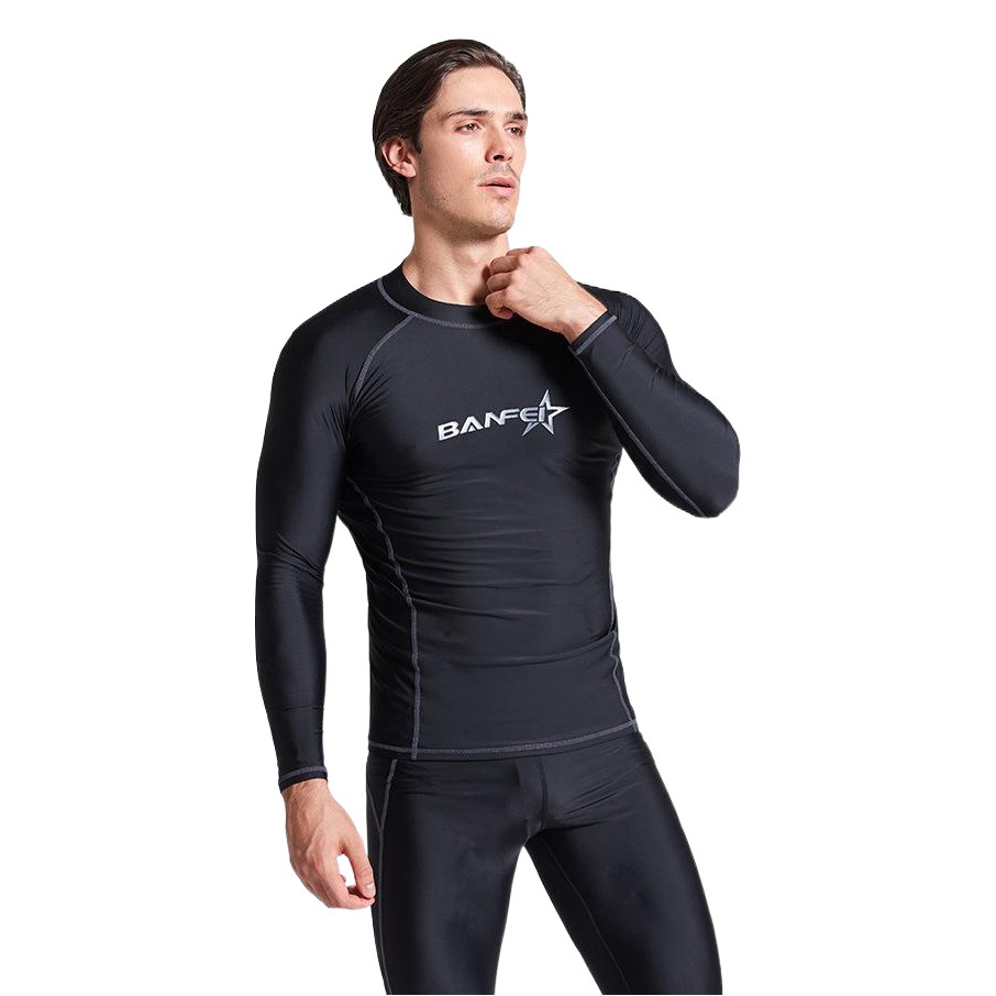 [Monthly sales thousand pieces] men's swimsuit quick-drying men's long-sleeved coach swimsuit hot spring snorkeling surfing suit single top