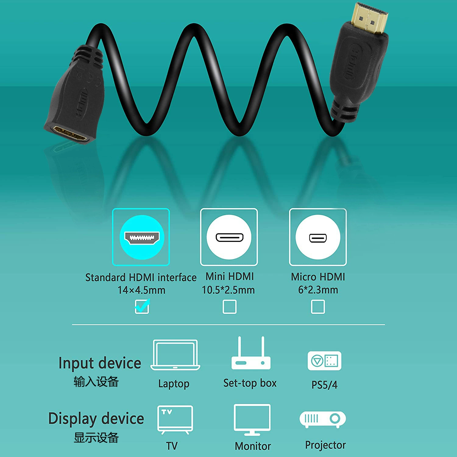 Версия 2.0 вращающегося материнского удлинительного кабеля HDMI HD HDMI линия HD линия