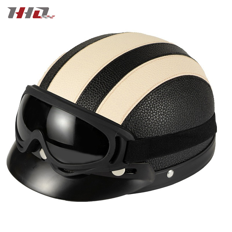 Nuevo casco eléctrico de batería casco de automóvil cuatro estaciones generales para hombres y mujeres otoño y invierno caliente fabricante de medio casco retro