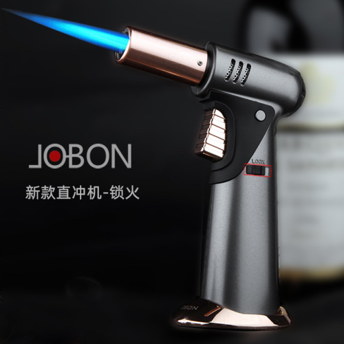 Jobon Chinese welding gun high temperature point mugwort windproof flame gun with safety lock cigar desktop straight-in lighter