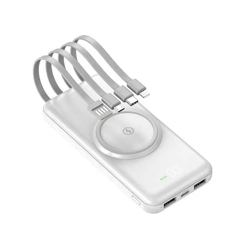 2w mAh gran capacidad de cuatro líneas de alimentación portátil delgada con cable de carga al aire libre gran capacidad portátil en stock