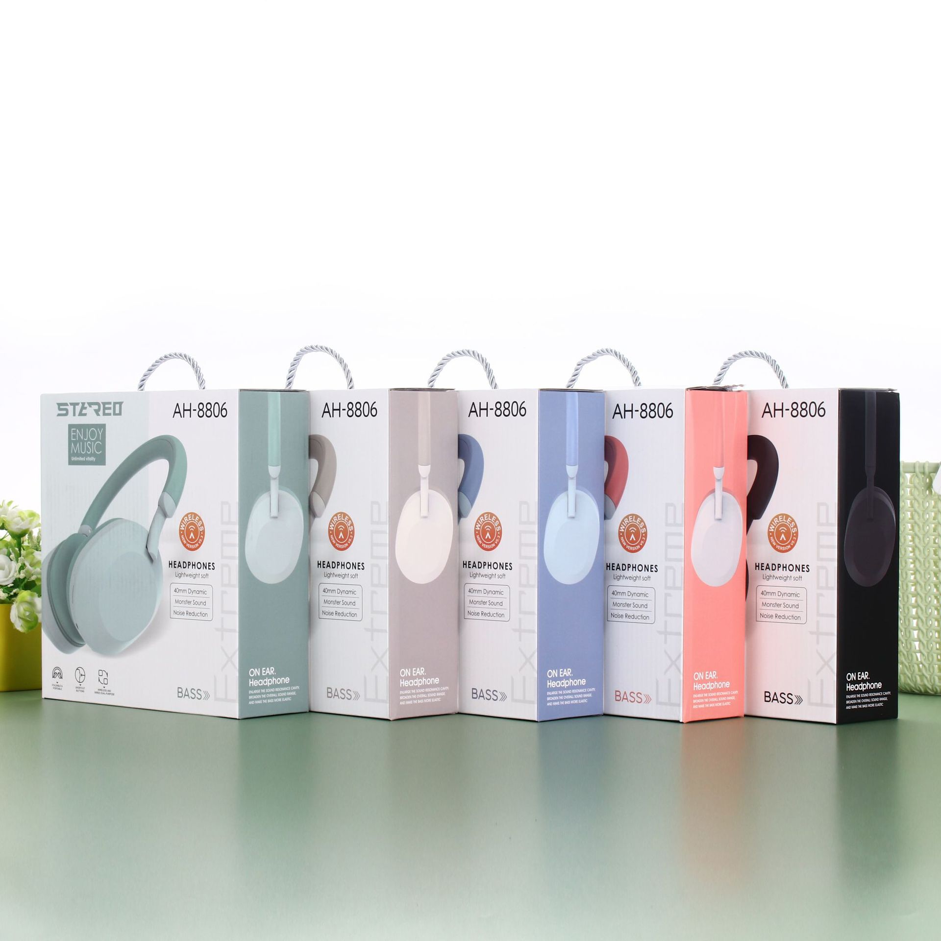 Nuevos auriculares Bluetooth auriculares Macaron contraste de color música estéreo tarjeta inalámbrica auriculares Bluetooth al por mayor