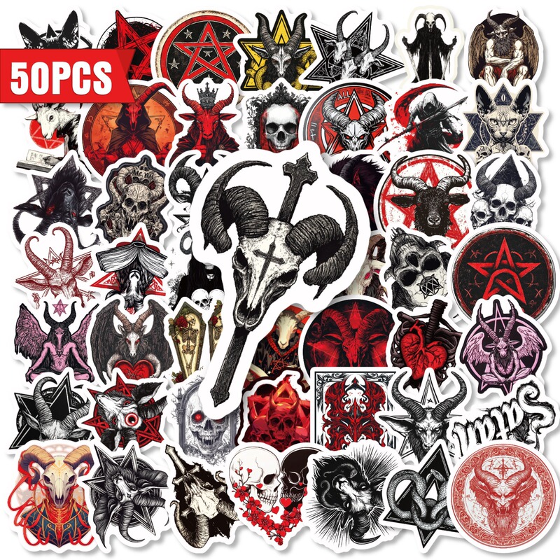 50 New Satanic Graffiti Stickers for Amazon Cross-Border Direct Purchase, Horror Decoration for Phone Cases and Refrigerator Decals 50 New Satanic Graffiti Stickers for Amazon Cross-Border Direct Purchase, Horror Decoration for Phone Cases and Refrigerator Decals