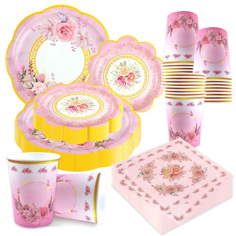 Spot Spring Tea Party Disposable Tableware Party Supplies Decoration Set Party Disposable Paper Plates and Paper Napkins Spot Spring Tea Party Disposable Tableware Party Supplies Decoration Set Party Disposable Paper Plates and Paper Napkins