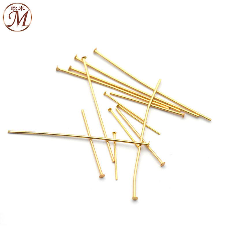 Acero inoxidable T-pin 0,5-0,7mm de diámetro de alambre gran cabeza pin con cuentas T-pin oro cabeza plana accesorios de la joyería de bricolaje