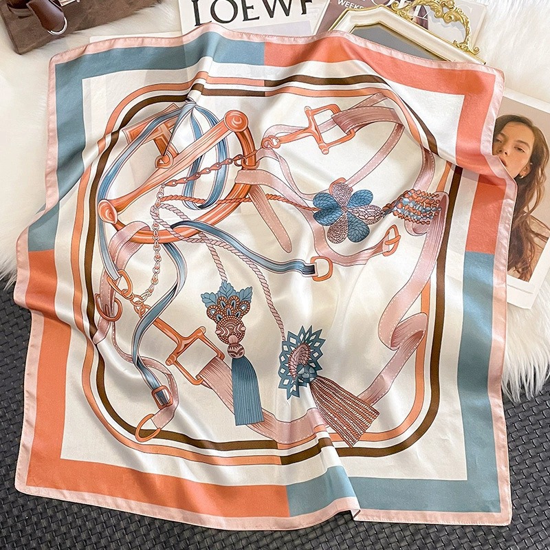 Moda bufandas de seda 70cm viajes pequeños accesorios de aire acondicionado de verano bufandas de seda satin bufandas flotantes