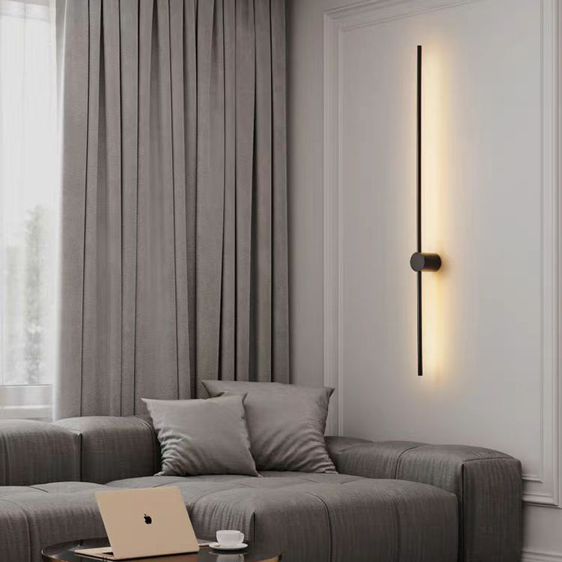 Rotación de lámpara de pared de lujo minimalista larga lámpara de pared de fondo de sala de estar moderna nórdica creativa cabecera de cama del dormitorio