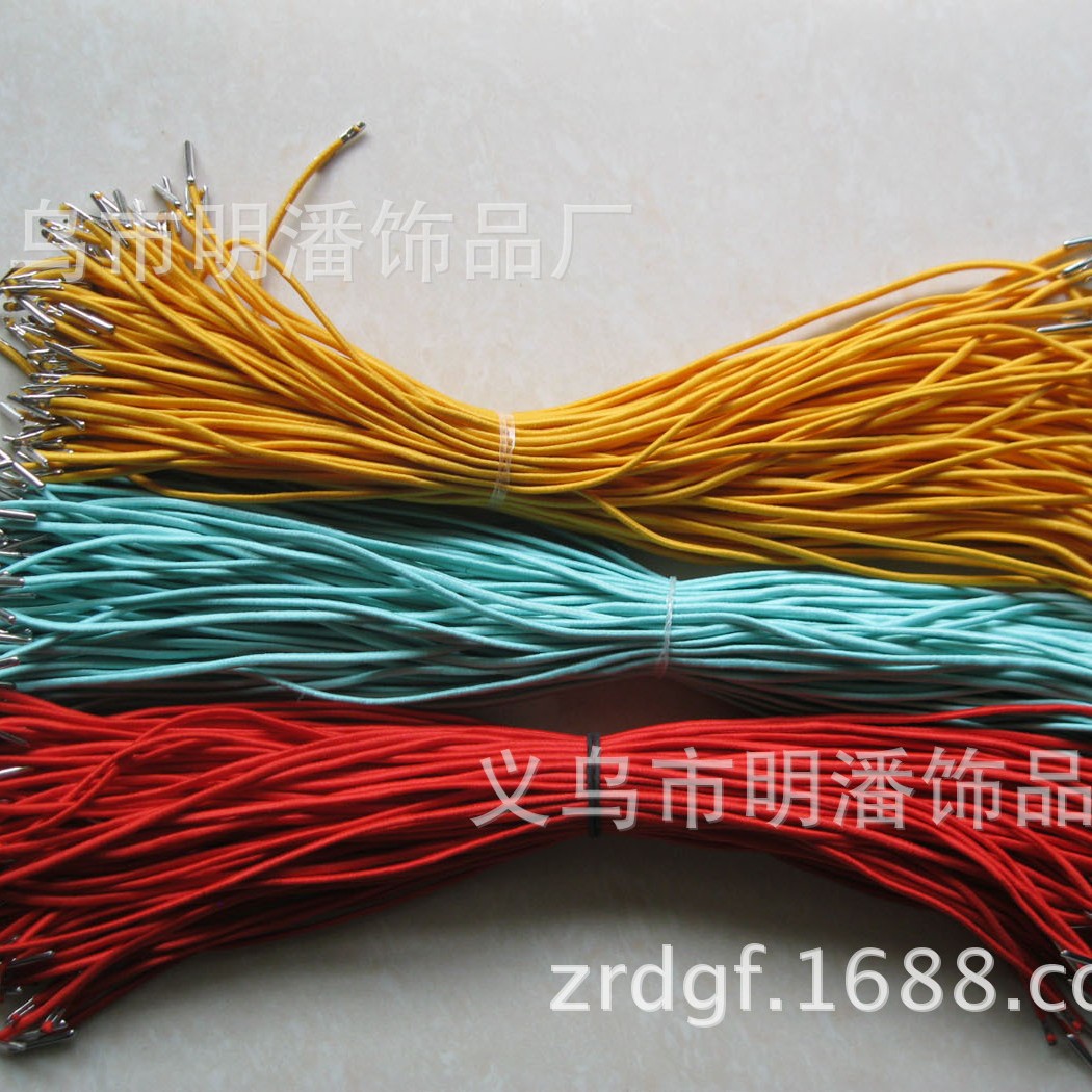 供应松紧绳线扣眼罩绳扣半包头金属扣两头铁扣弹力绳挂绳扣按样做