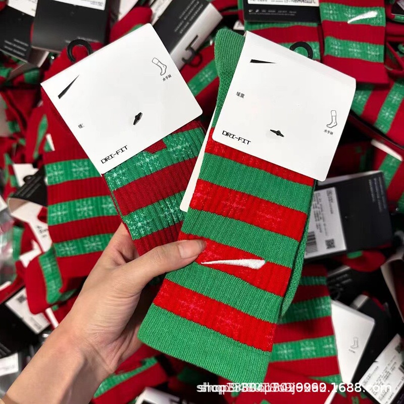 Suwan Next Christmas Socks European and American Trendy Brand Sports Casual High-Top Elite Basketball Socks Wholesale