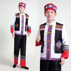 新款雲南少數民族服裝苗族土家族瑤族彝族舞蹈服飾壯族男演出服裝