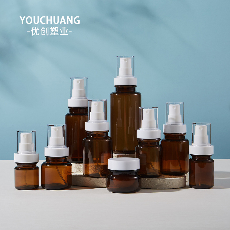 Spot 40/60/80/100/120ml Brown Korean Bottle Cosmetic Bottle Pet Press Lotion Spray Cream Bottle Spot 40/60/80/100/120ml Brown Korean Bottle Cosmetic Bottle Pet Press Lotion Spray Cream Bottle
