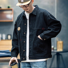 冬季加绒棉款工装夹克男宽松潮牌大码美式上衣男士休闲外套男款潮