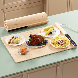 Warm Dish Board, Hot Dish Artifact, Household Desktop Flexible Dining Table Mat, Heated Plate, Foldableable Multi-Functional Meal Insulation Board