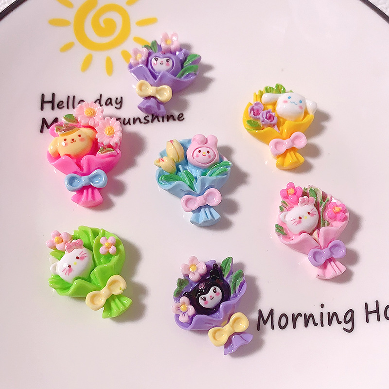 Dibujos animados Sanliou ramo bricolaje accesorios de resina gel de crema accesorios para el cabello funda para teléfono móvil llavero hebilla material colgante