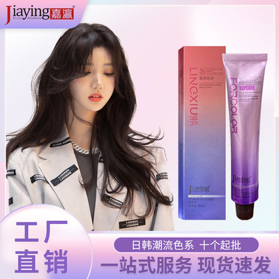 嘉瀛領秀低氨染發劑美發用品理發店發廊專用植物染發膏工廠家批發