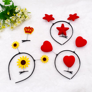From the manufacturer sells cute spring red heart -shaped love peach heart five -star five -star sunflower hair pinch hair hoe head jewelry