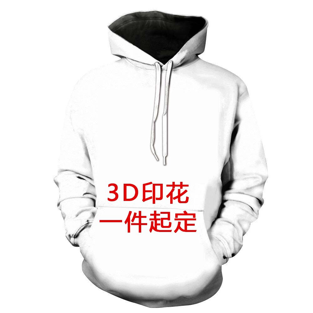 定 制 跨境外贸3D数码印花卫衣男秋冬来图定制春秋款男款连帽卫衣