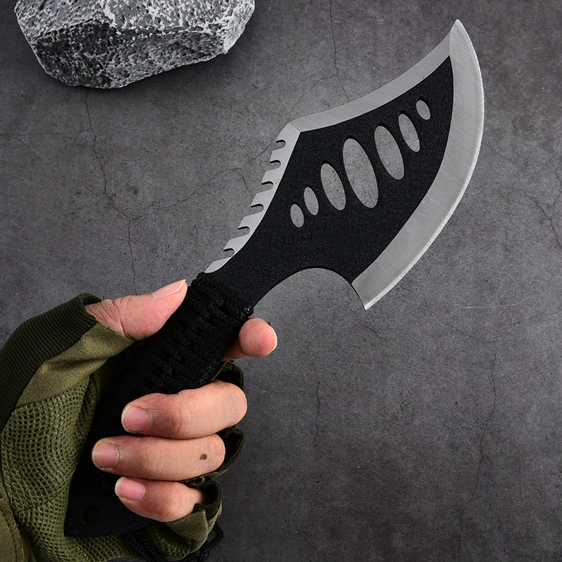 Cross-border special outdoor multi-functional axe, black warrior tomahawk, camping knife and axe equipment, multi-use axe survival tool