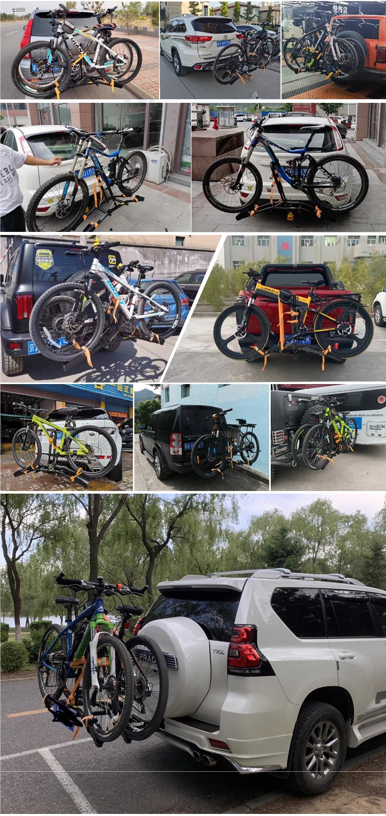 Car-Mounted Bicycle Rack, Car Trunk Rear Rack, Suv Folding Hanging Square-Mouth Bicycle Carrier