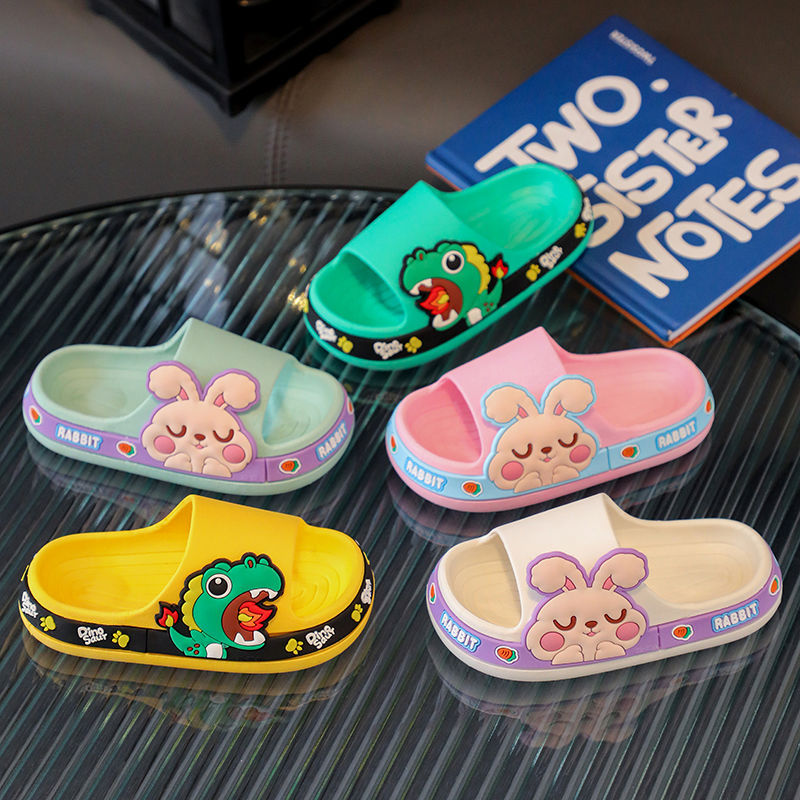 Stall children's slippers boys cartoon fire-breathing dragon big children's baby home soft bottom non-slip spring and summer sandals