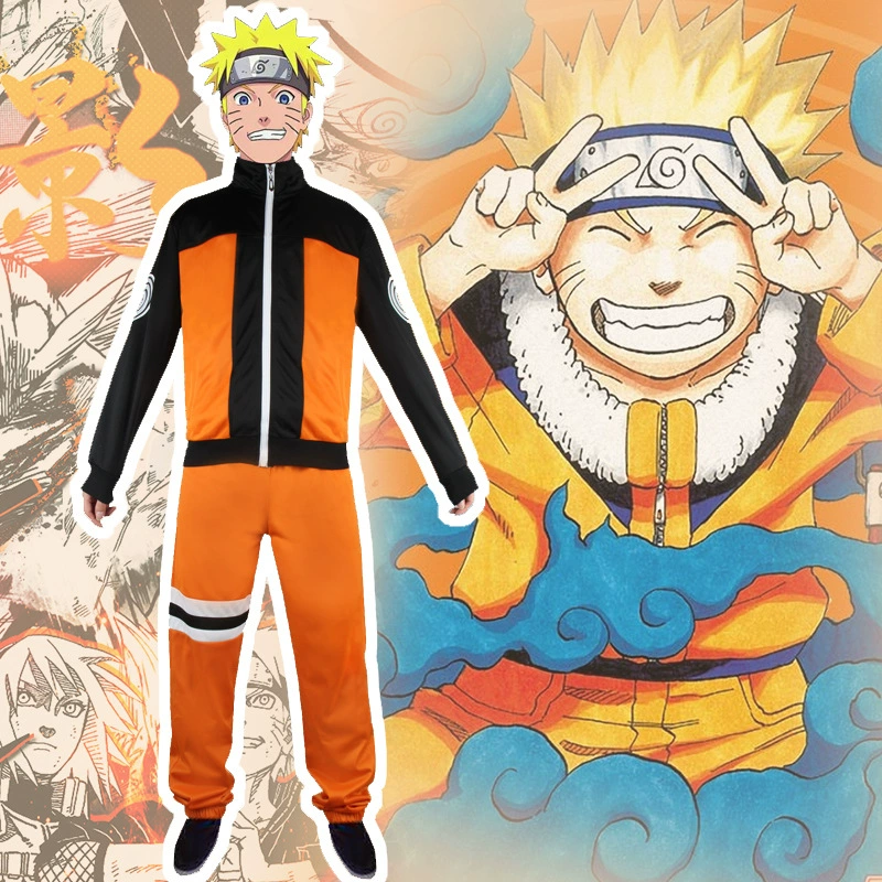 Наруто Узумаки COS Хэллоуин Наруто косплей костюм Толстовка Брюки