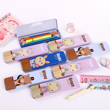 2024新款文具盒ins卡通动物铅笔盒儿童学习用品马口铁铅笔盒学生
