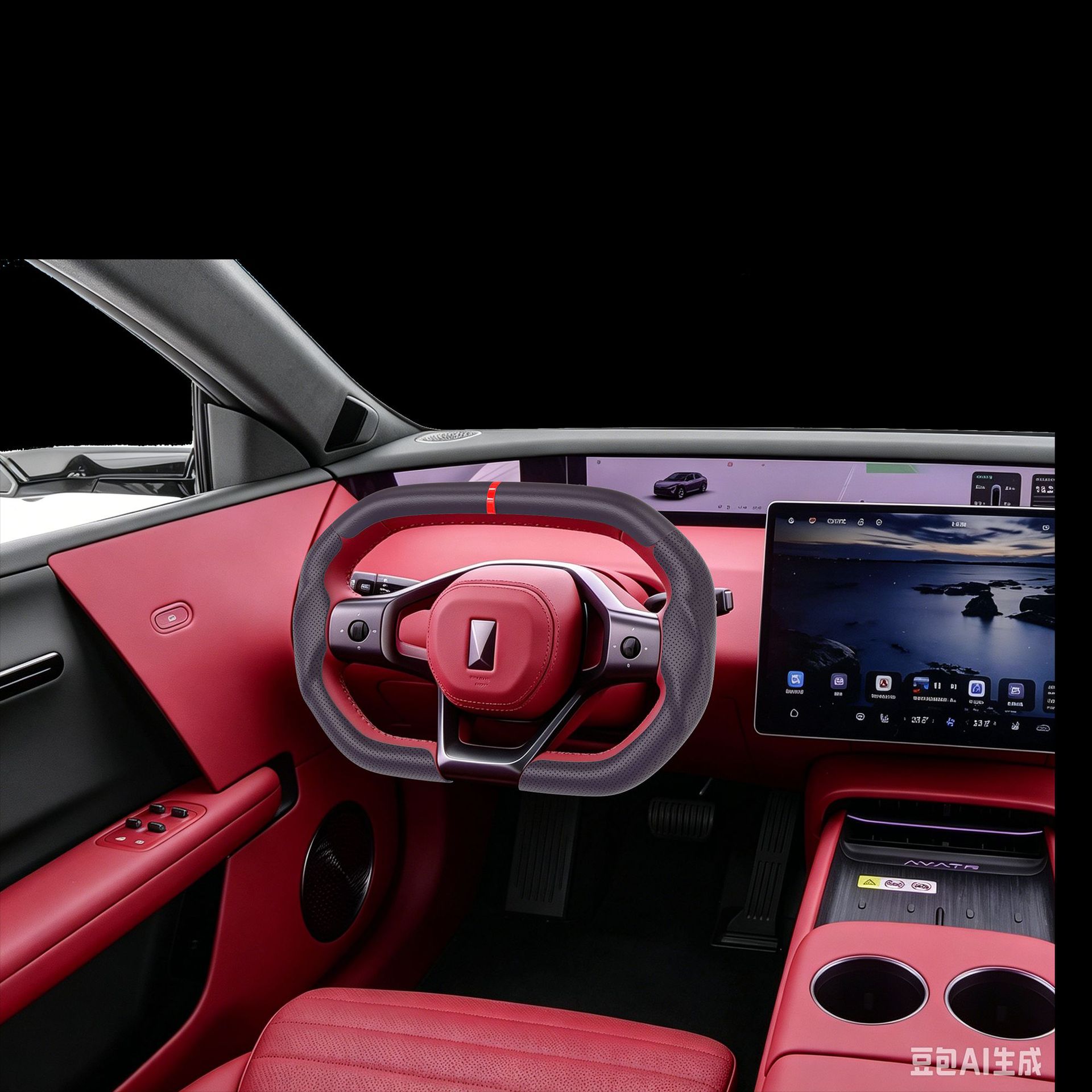 Suitable for Avita, full-fit special steering wheel cover, ultra-thin suede, three-section, all-season non-slip interior handle cover