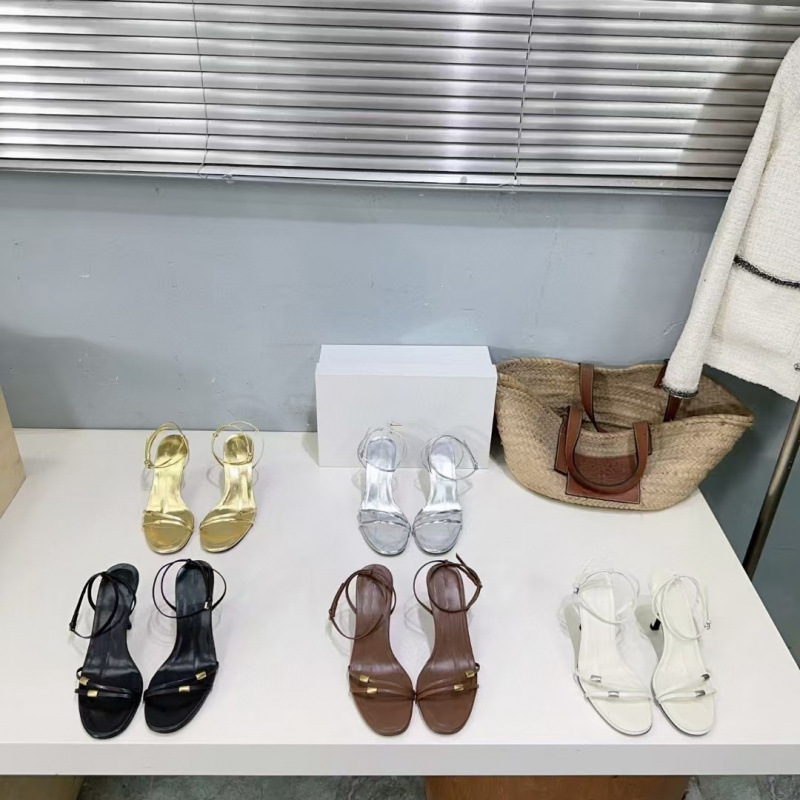 Niche 2025 Summer New Style Genuine Leather Simple Thin Strap Thin Heel Sexy Open-Toe High-Heeled Sandals for Women