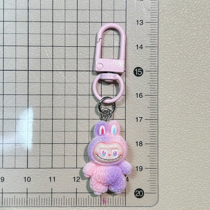 かわいいグラデーションラブブキーホルダー漫画 Q かわいいカラフルなバッグペンダント学生スクールバッグアクセサリー親友ギフト|undefined