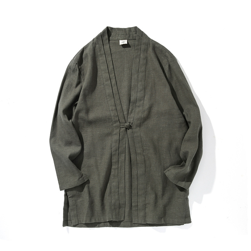 2021 otoño nuevo abrigo de hombre de estilo chino mejorado abrigo de estilo chino casual de longitud media gabardina de hombre al por mayor