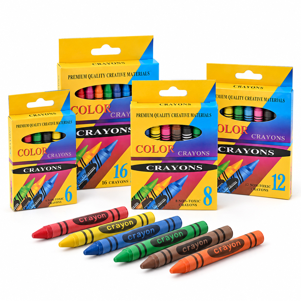 Crayons that don't stain hands, 6-color and 12-color boxed oil pastel sets, art drawing and painting supplies for doodling and hand painting