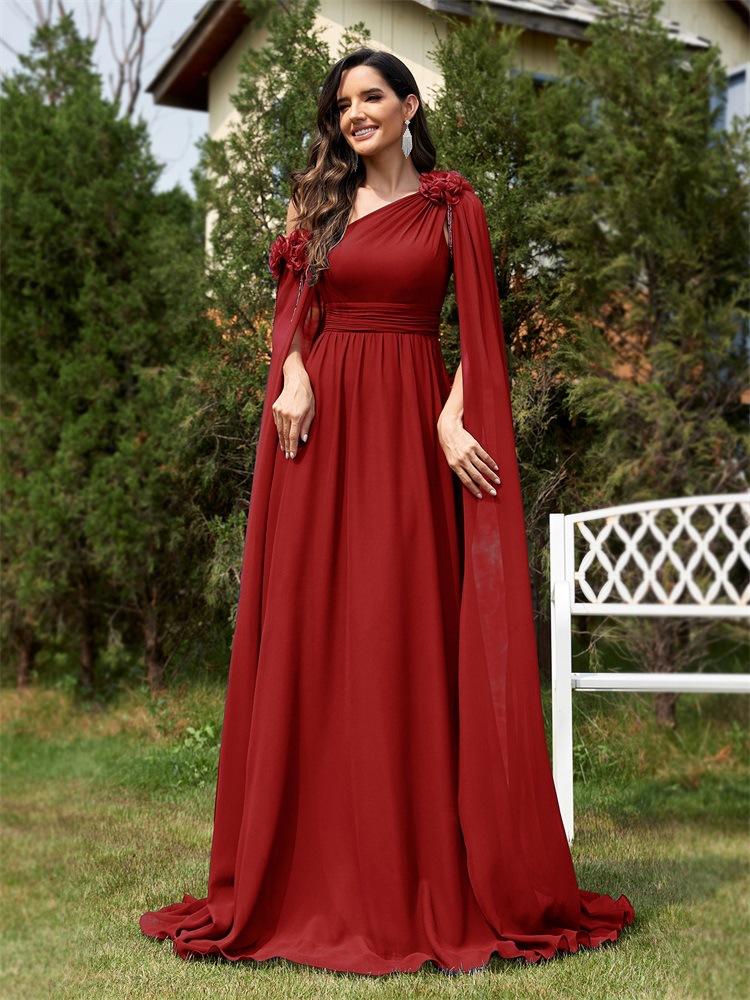 Elegant Women's A-line Chiffon Evening Dress For Formal Banquets_voghion.com