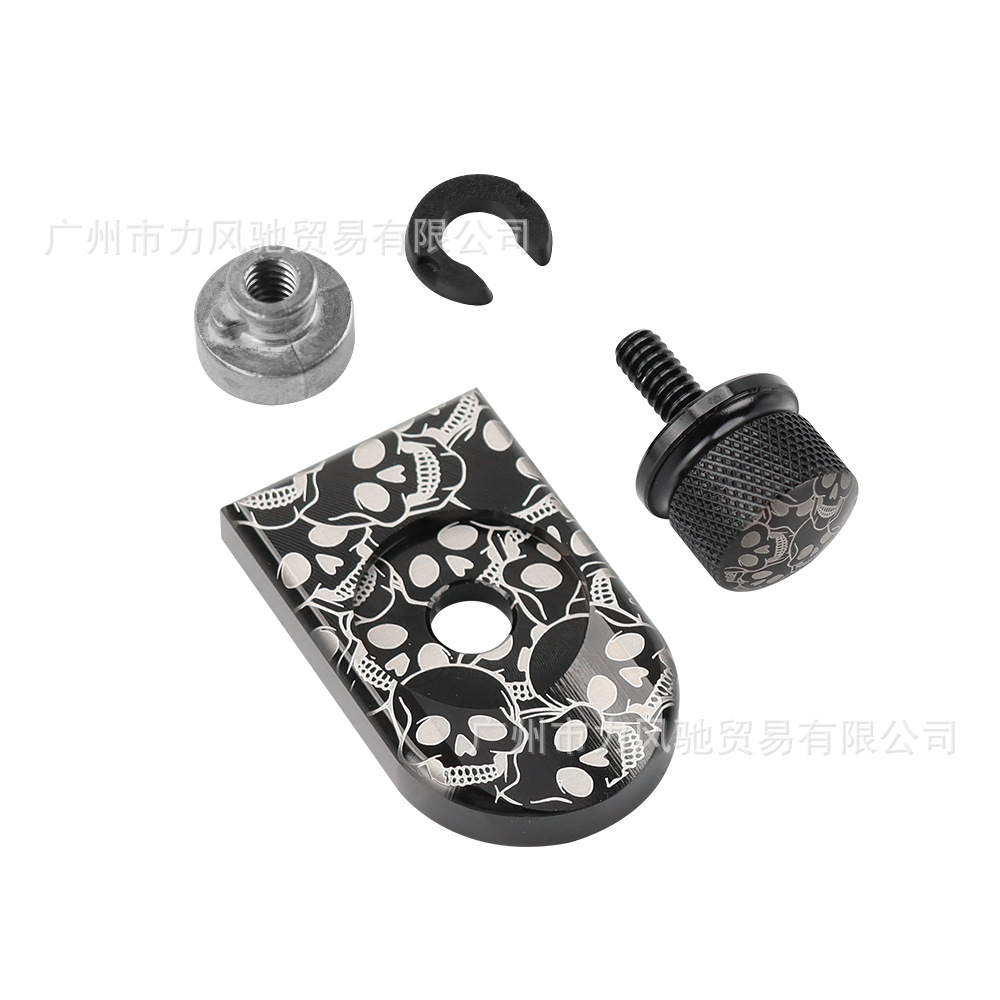 Accesorios de modificación de motocicletas Harley CNC universal tornillo de asiento tuerca 6mm patrón de cráneo