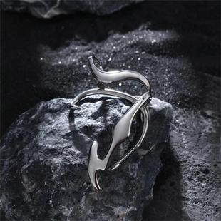 Irregular Metal Ear Hanging Dark Wind Winding Elf Earrings Sweet Cool Niche Neutral Ear Hole Earrings