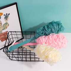 Bath ball for bubble bath, bath ball with long handle, back rub, bath towel, massage foaming net supplies, large bath flower