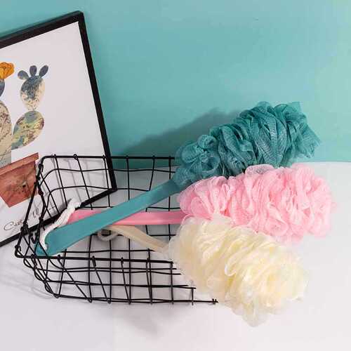 Bath ball for bubble bath, bath ball with long handle, back rub, bath towel, massage foaming net supplies, large bath flower