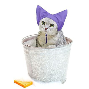 New Pet Waterproof Shower Cap, Ear Protection and Water-Proof Headgear for Bathing, Five Colors Available for Cat Headgear