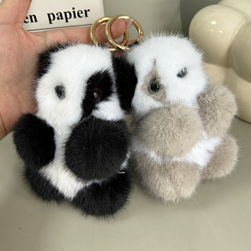 Imitación de pelo de visón panda colgante regalo de cumpleaños agarra muñeca de peluche lindo panda bolsa colgante